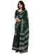 Vasthrlay Womens Printed Unstitched Dark Green Saree