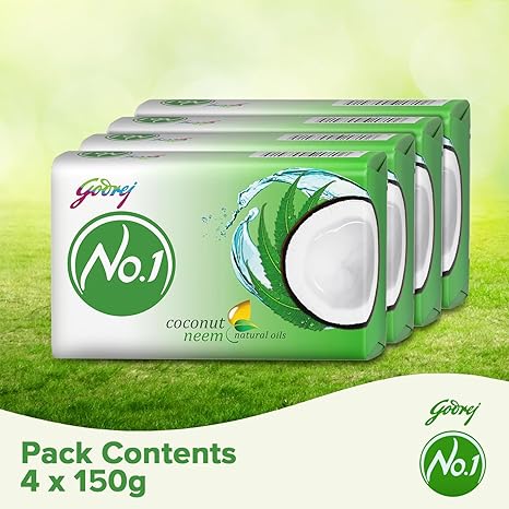 Godrej No.1 Bathing Soap Coconut & Neem Soap|150g