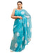 Vasthrlay Chanderi Printed Unstitched Blue Saree