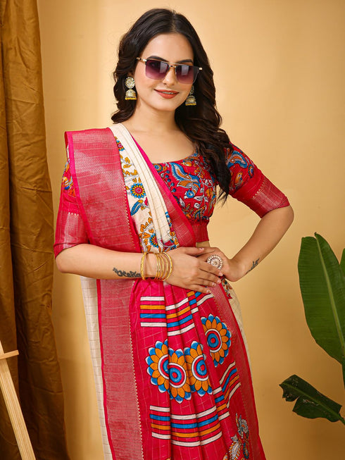 Vasthrlay Kalamkari Printed Unstitched Cm Ethnic Wear