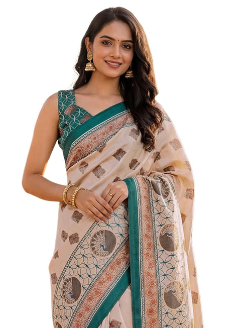 Vasthrlay Banglori Printed Dusty Saree