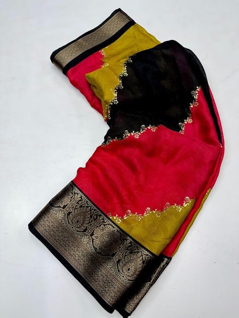 Vasthrlay Printed Mustard Traditional
