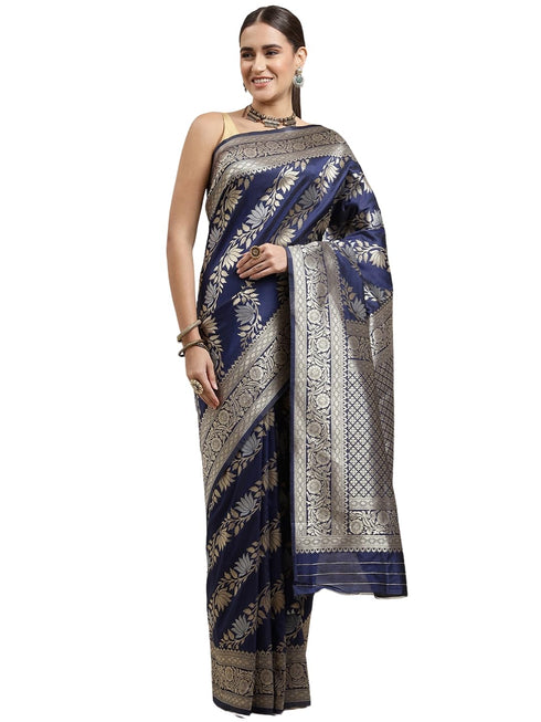Vasthrlay Silver Banarasi Saree