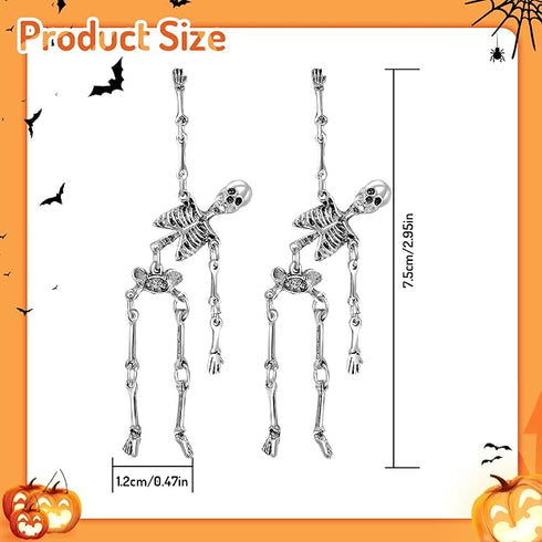 Halloween Earrings Skeleton Earrings Funny Punk Gothic Skull Earrings