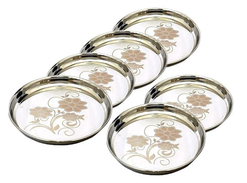 Steel Plate with Laser Design Set of 6 Plates (27 Cm)