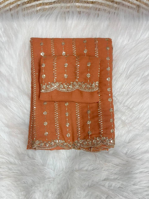 Vasthrlay Lavender Embroidery Saree