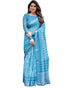 Vasthrlay Turquoise Floral Embroidered Saree