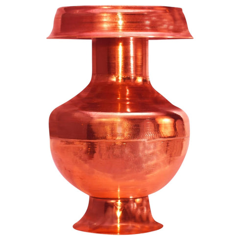 Pure Copper Devi Ghot 1 Litre | Traditional Pooja Kalash Lota for Temple & Home Rituals
