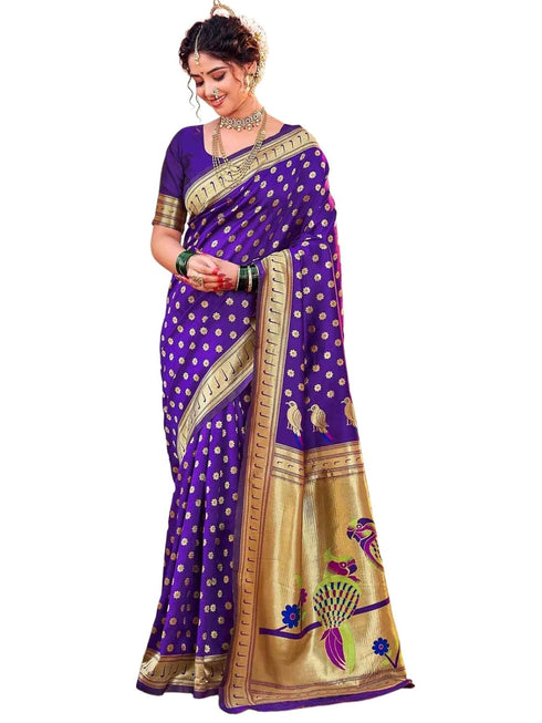 Vasthrlay Weaving Paithani Maroon Saree