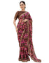 Vasthrlay Chiffon Tassels Unstitched Dark Green Saree