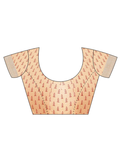 Vasthrlay Geometric Unstitched Peach Ethnic Wear