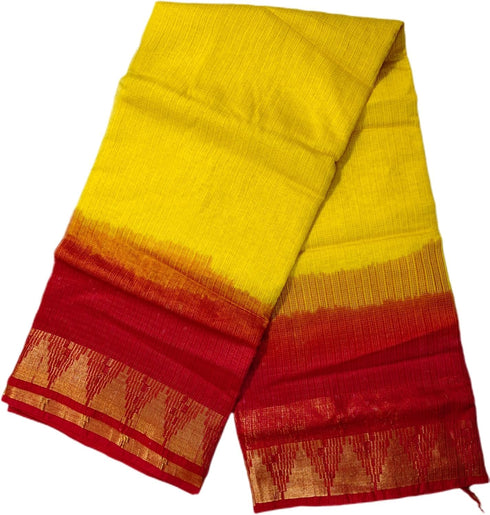 Vasthrlay Nr Handloom Bhagalpuri Running Green Orange