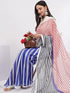 Vasthrlay Multicolour Printed Linen Saree With Unstitched Blouse Piece