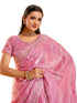 Vasthrlay Scalloped Embroidery Unstitched Light Green Saree