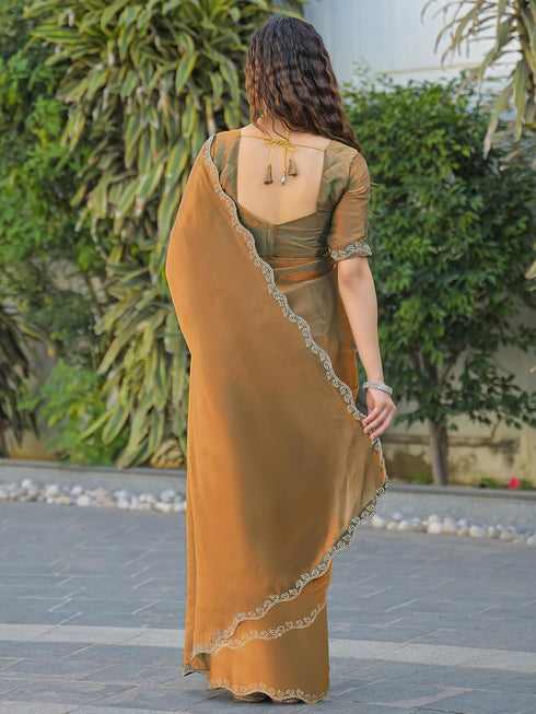 Vasthrlay Weaving Printed Mauve Saree
