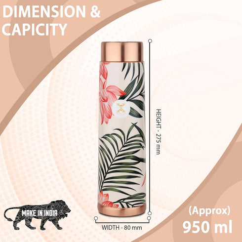 Copper Bottles for with Leak Proof Lid 950 ML