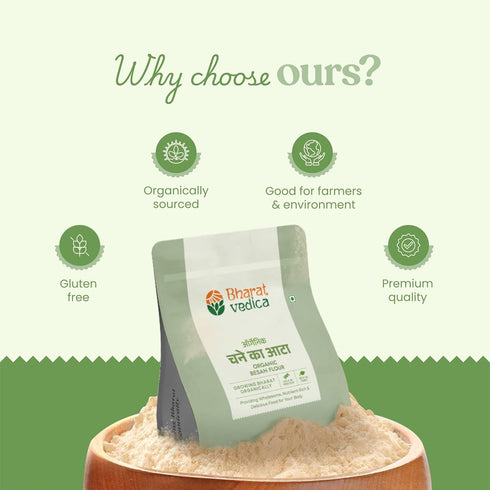 Bharat Vedica Organic Besan Flour Organic Besan ka Atta