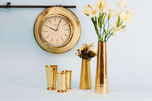 Brass Flower Vase Conical Shaped (Large, 11")