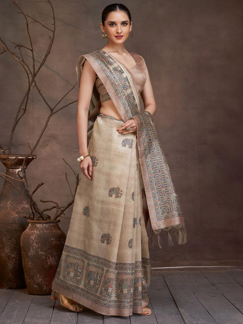 Vasthrlay Madhubani Printed Unstitched Hs Ethnic Wear