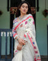 Vasthrlay Womens Printed Unstitched Light Green Saree