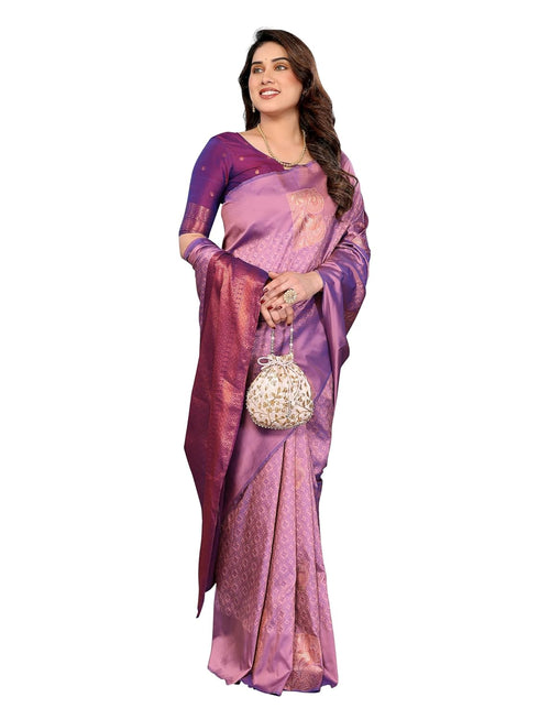 Vasthrlay Silk Unstitched Pink Dark Free Ethnic Wear
