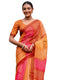 Vasthrlay Bandhani Printed Unstitched Peach Saree