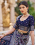 Vasthrlay Printed Traditional Patola Inspired Navyblue