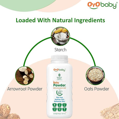 OYO BABY Gentle Baby Powder (Talc Free) For New Born Baby
