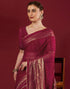 Vasthrlay Georgette Printed Unstitched Maroon Saree