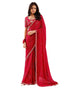 Vasthrlay Georgette Embroidery Unstitched Dark Green Saree