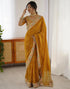 Vasthrlay Georgette Bandhani Unstitched Purple Saree