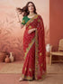 Vasthrlay Georgette Embroidery Unstitched Red Saree