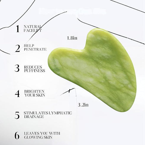 Himalayan Green Jade Roller & Gua Sha Set for Face and Neck