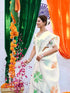 Vasthrlay Tricolor Printed White1 White Saree