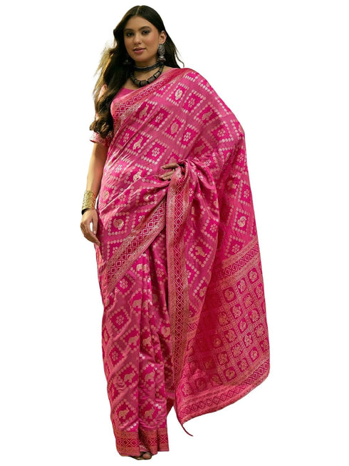 Vasthrlay Banarasi Weaving Unstitched Teal Saree