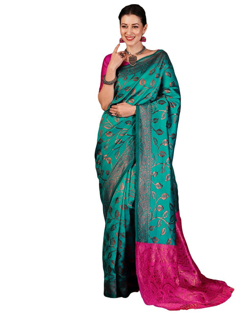 Vasthrlay Banarasi Kanjeevaram Unstitched Beige Saree