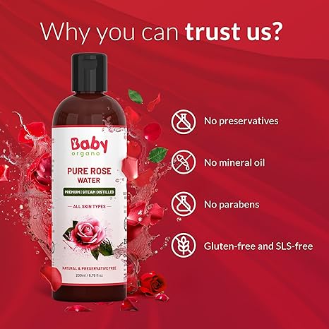 BabyOrgano Natural Pure Rose Water
