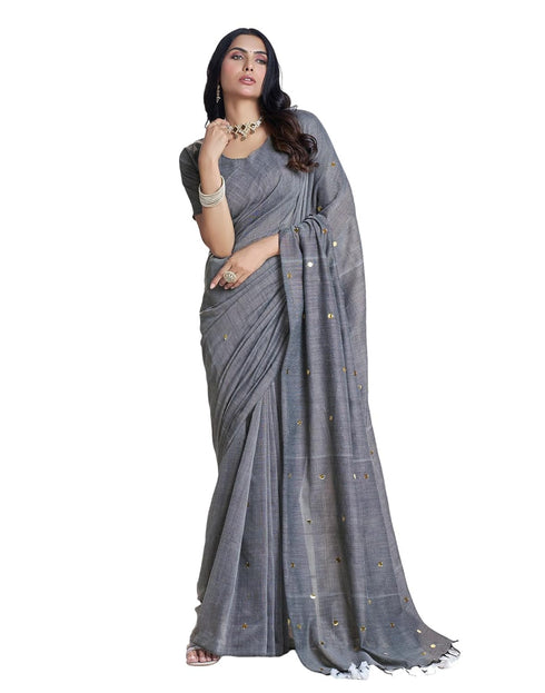 Vasthrlay Womens Sequence Unstitched Red Saree