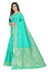 VasthrlayWomen's Firozi Kanchipuram Saree