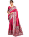 Vasthrlay Womens Paithani Unstitched Pink Saree