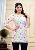 Women Holi Special Cotton Printed Short Kurti Top