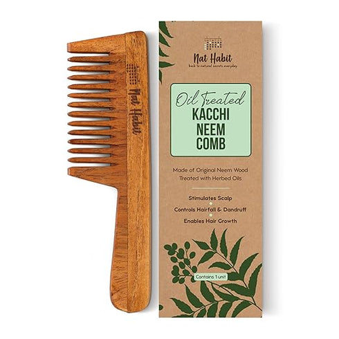 Nat Habit Wide Tooth Kacchi Neem Comb