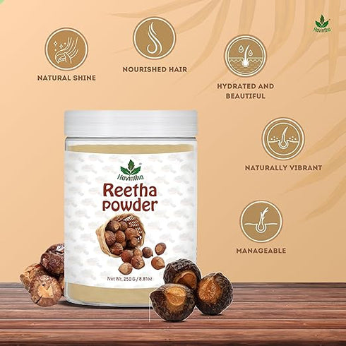 Havintha - Pure Reetha Powder Jar for Natural Cleansing