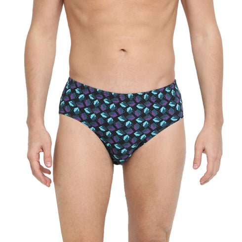 Dixcy Scott Men's Cotton Printed Regulart Fit Solid Brief