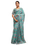 Vasthrlay Womens Printed Unstitched White Saree