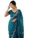 Vasthrlay Scalloped Embroidery Unstitched Lime Green Saree