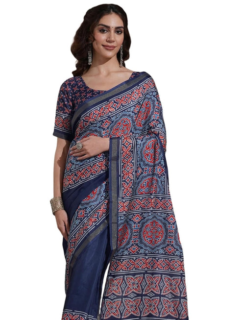 Vasthrlay Weaving Printed Unstitched Dusty Pink Saree