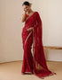 Vasthrlay Georgette Embroidery Unstitched Red Saree