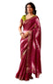 Vasthrlay Weaving Printed Unstitched Maroon Saree