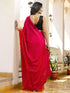 Vasthrlay Chinnon Padding Unstitched Rani Pink Saree